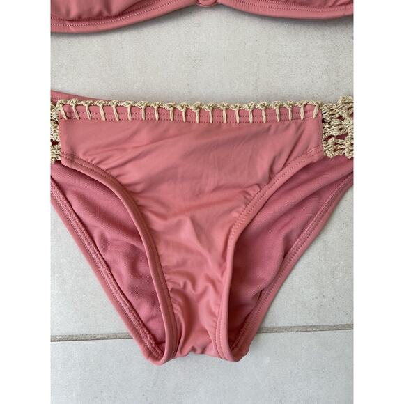 Bikini Lab Swim Bikini Halter Crochet Swimwear - Picture 4 of 10